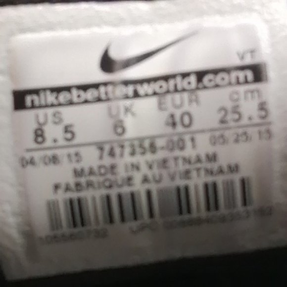 Nike Mens LunarGlide 7 Lace Up Sneakers‎ Black White Low Top Round Toe 8.5 - Picture 10 of 10